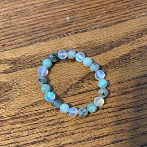 Blue and White glass Beaded Bracelet